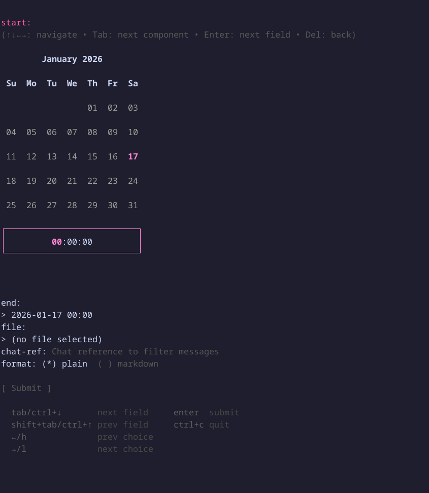 Chats messages get TUI